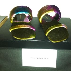 DRIES VAN NOTEN VELVET SANDLES